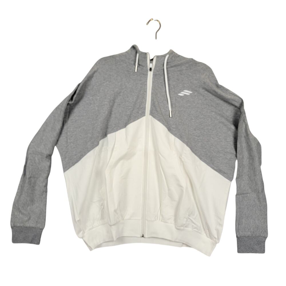 Fitwear Hoodie Jacket Womens M Full Zip Grey White Colorblock New Zealand NWT